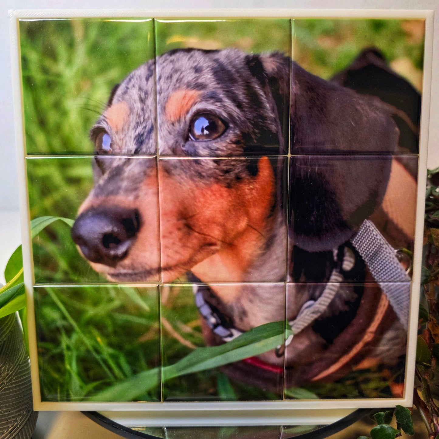 Set of 9 personalized magnets + Mosaic Effect Frame